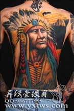 彩色印第安人纹身